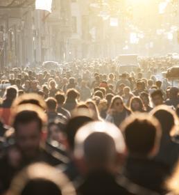 A view over a crowded street